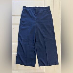 Madewelll Women’s Size Large Hudson Pull On Wide Leg Crop Blue Trousers Pants